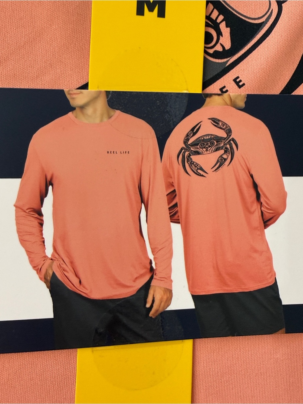 Reel Life Men’s Long-Sleeve Coral Graphic Tee
